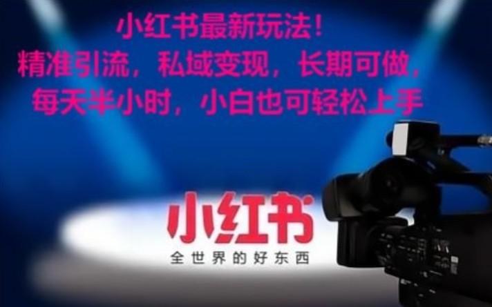 小红书最新玩法！精准引流，私域变现，长期可做，每天半小时，小白也可轻松上手-Zv东方