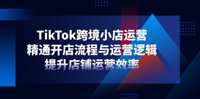 TikTok跨境小店运营，精通开店流程与运营逻辑，提升店铺运营效率-Zv东方