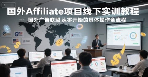 国外Affiliate项目线下实训教程，国外广告联盟从零开始的具体操作全流程-Zv东方