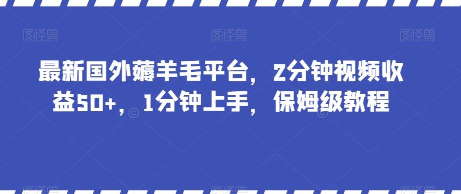 最新国外薅羊毛平台，2分钟视频收益50+，1分钟上手，保姆级教程【揭秘】-Zv东方