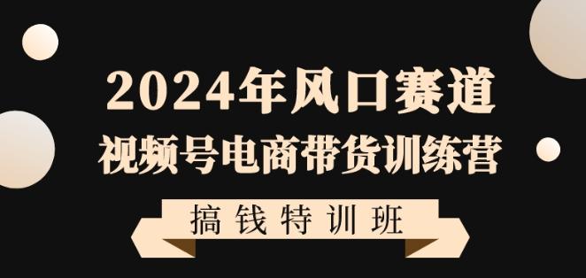 2024年风口赛道视频号电商带货训练营搞钱特训班，带领大家快速入局自媒体电商带货-Zv东方