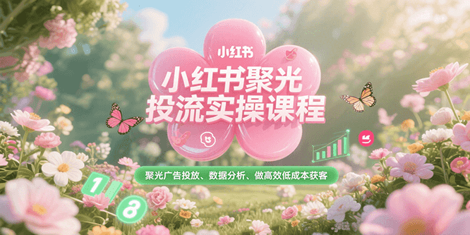 小红书聚光投流实操课程，聚光广告投放、数据分析、做高效低成本获客-Zv东方