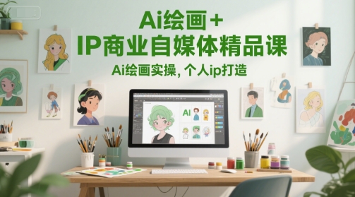 Ai绘画+IP商业自媒体精品课，Ai绘画实操，个人ip打造-Zv东方