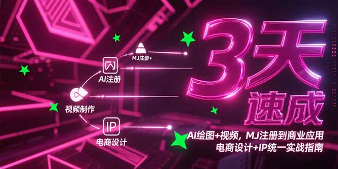 3天速成AI绘图+视频，MJ注册到商业应用，电商设计+IP统一实战指南-Zv东方