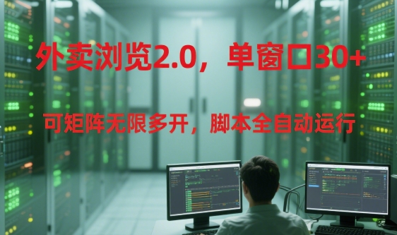 外卖浏览2.0，单窗口30+可矩阵无限多开，脚本全自动运行【揭秘】-Zv东方