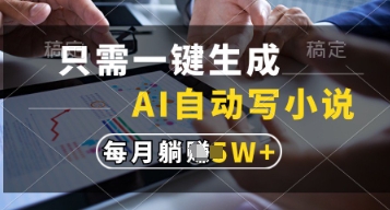 只需一键生成，AI自动写小说，实现躺着也能写作，每月收益过1w【揭秘】-Zv东方