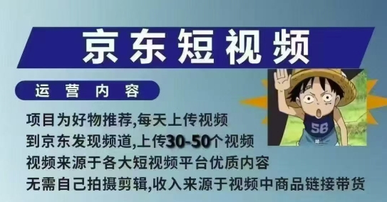 京东短视频带货课，无需自己拍摄剪辑，保姆式教学，两天快速上手-Zv东方