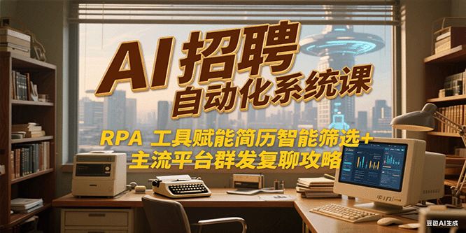 AI招聘自动化系统课，RPA工具赋能简历智能筛选+主流平台群发复聊全攻略-Zv东方