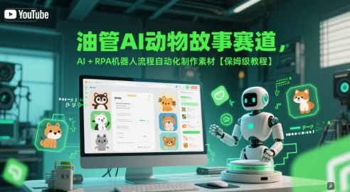 油管AI动物故事赛道，AI+RPA机器人流程自动化制作素材【保姆级教程】-Zv东方