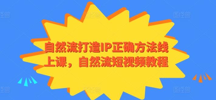 自然流打造IP正确方法线上课，自然流短视频教程-Zv东方