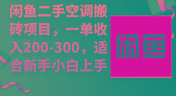 (9539期)闲鱼二手空调搬砖项目，一单收入200-300，适合新手小白上手-Zv东方