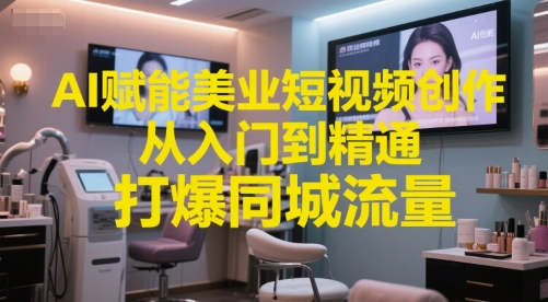 AI赋能美业短视频创作，从入门到精通，打爆同城流量，超级AI工具短视频实操落地-Zv东方