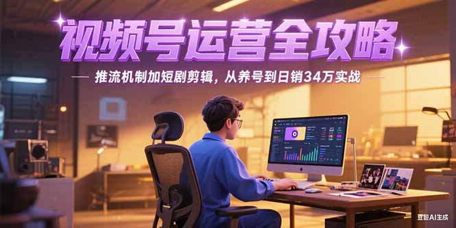2025视频号运营全攻略，推流机制加短剧剪辑，从养号到日销34万实战-Zv东方