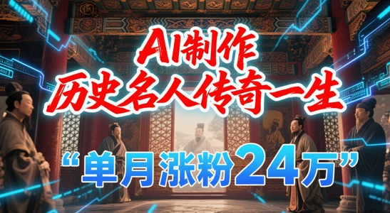 暴力起号！用AI制作历史名人传奇一生，单月涨粉24W，涨粉+变现赛道黑马来了-Zv东方