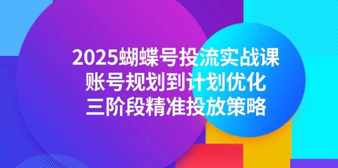 2025蝴蝶号投流实战课，账号规划到计划优化，三阶段精准投放策略-Zv东方