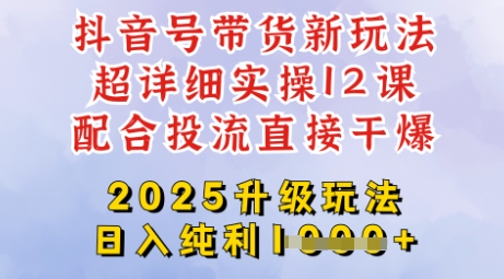 2025全新升级抖音带货玩法，一天纯利四位数，从剪辑到选品再到发布投流，超详细玩法揭秘-Zv东方