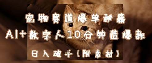 宠物赛道爆单秘籍：AI+数字人10分钟造爆款，日入1k-Zv东方