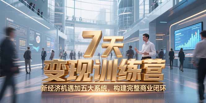 7天咨询师变现训练营，新经济机遇加五大系统，构建完整商业闭环-Zv东方