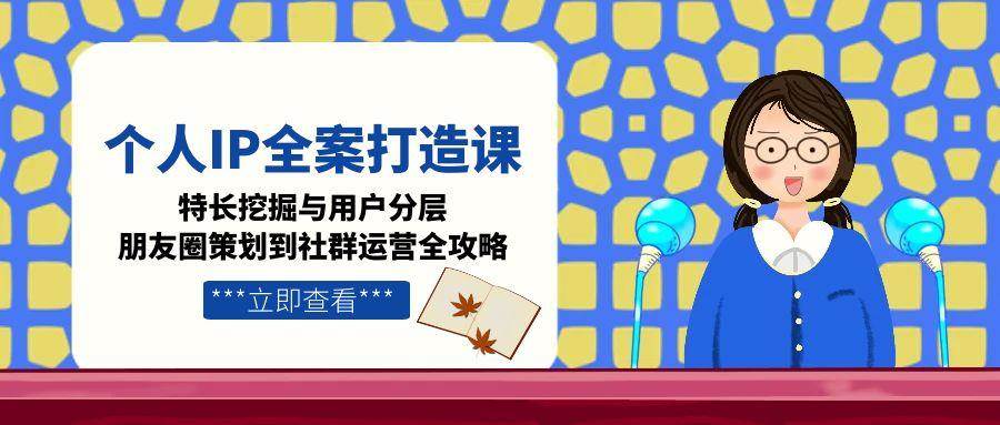 个人IP全案打造课，特长挖掘与用户分层，朋友圈策划到社群运营全攻略-Zv东方