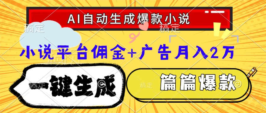 Ai自动生成网文爆款小说，一件生成小说大纲、故事情节，每篇都是爆款，…-Zv东方