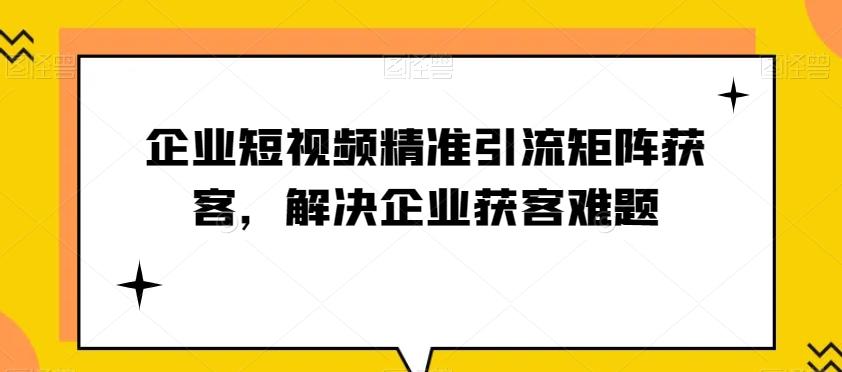 企业短视频精准引流矩阵获客，解决企业获客难题-Zv东方