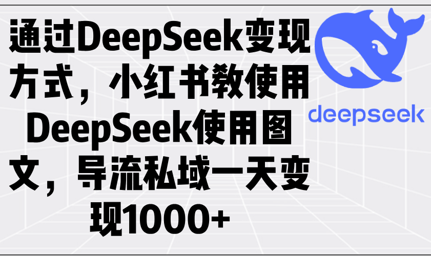 通过DeepSeek变现方式，小红书教使用DeepSeek图文，导流私域一天变现1000+-Zv东方