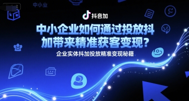 中小企业如何通过投放抖加带来精准获客变现？企业实体抖加投放精准变现秘籍-Zv东方