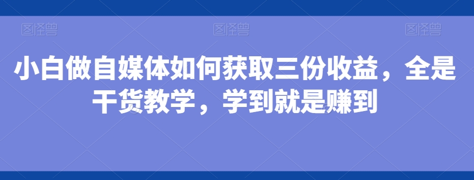 小白做自媒体如何获取三份收益，全是干货教学，学到就是赚到-Zv东方