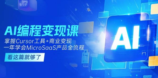 AI编程变现课：掌握Cursor工具+商业变现，一年学会MicroSaaS产品全流程-Zv东方