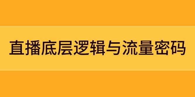 直播底层逻辑与流量密码：定位模型+案例拆解，急速流承接与数据优化全攻略-Zv东方