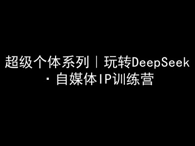 超级个体系列，玩转DeepSeek·自媒体IP训练营，deepseek教程-Zv东方
